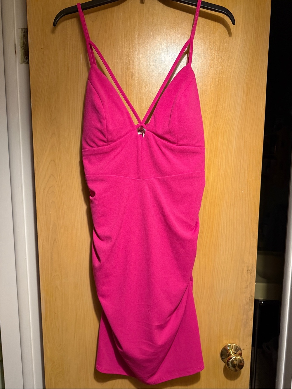 Hot Pink Strappy Bodycon Dress Size XL